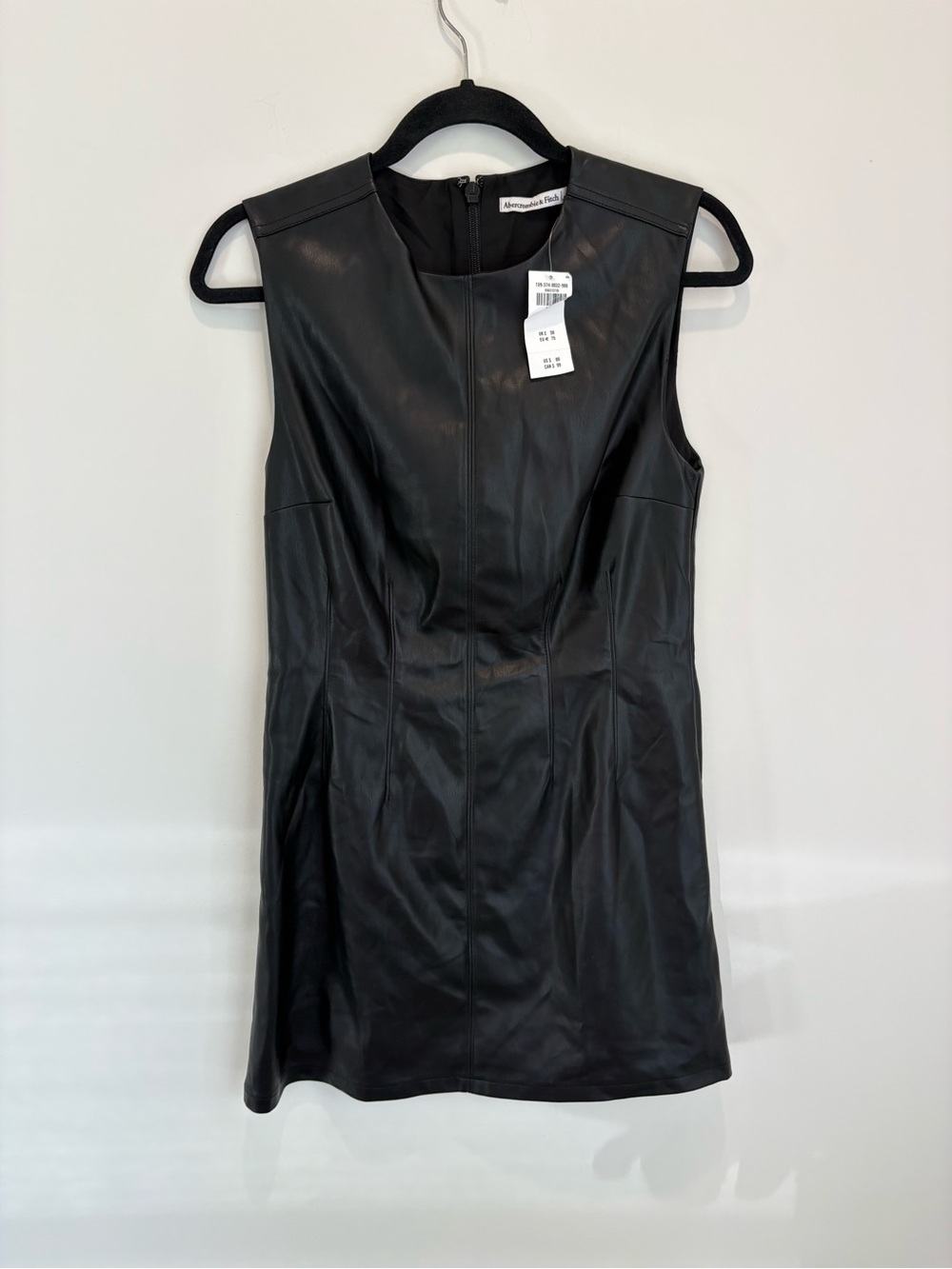 Abercrombie & Fitch Black Sleeveless Faux Leather Mini Dress